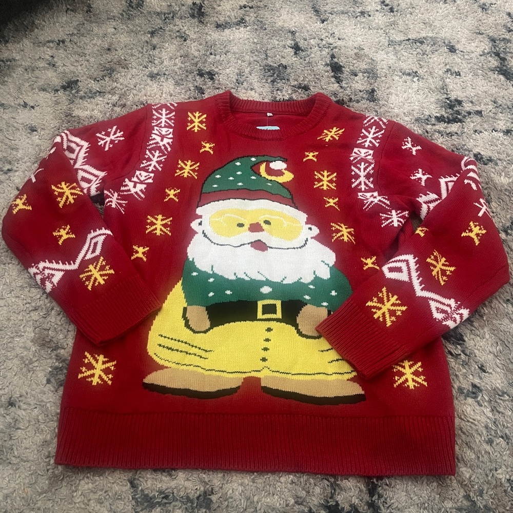 Festive Red Santa Sweater Size XL